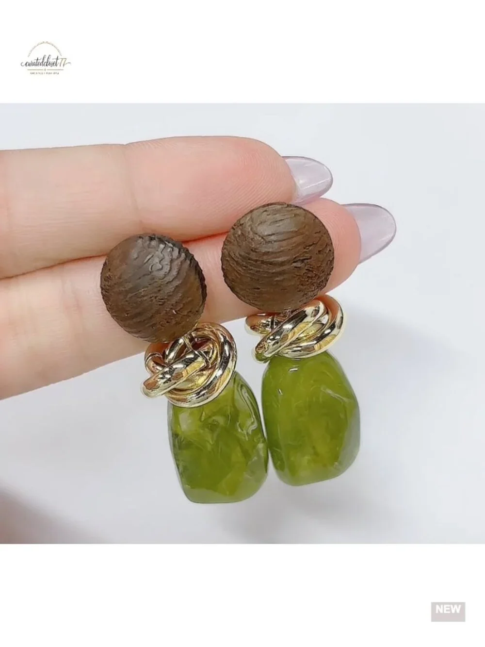 Retro Geometric Statement Earrings Lightweight Resin Imitation Amber Dangle Drop